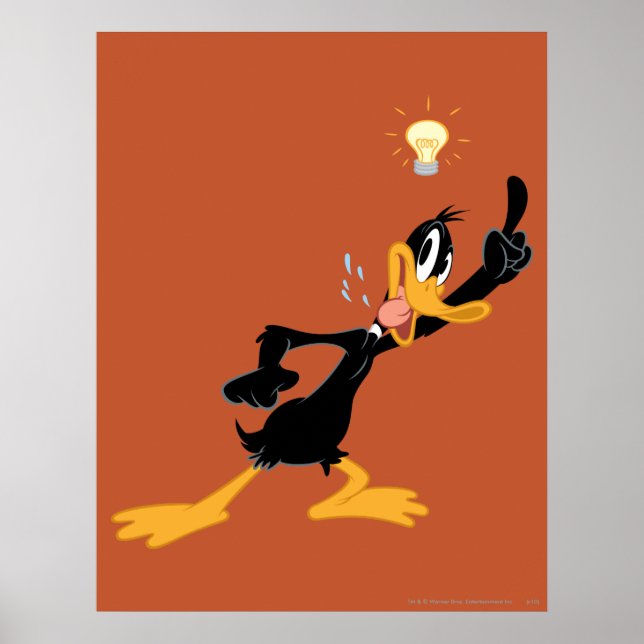 Glühbirne über dem Kopf von DAFFY DUCK™ Poster (Vorne)