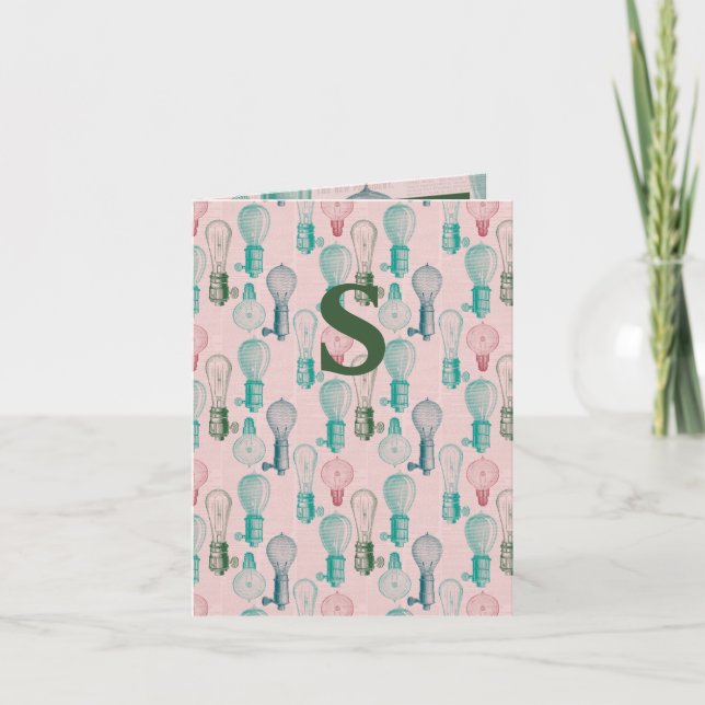 Glühbirnen Architektur zeichnend Karte (Vorderseite)