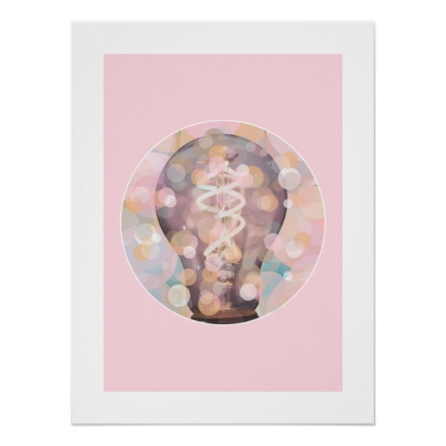 Glühbirnen-Glitzern Poster (Vorderseite)