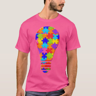 Glühbirnen-Idee Kreativität Birne Puzzle Autism Ji T-Shirt