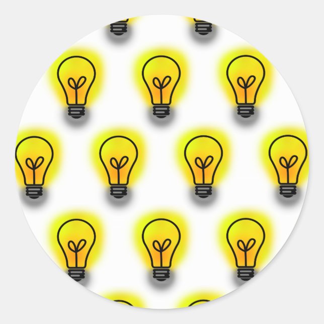 Glühbirnen Runder Aufkleber (Vorderseite)