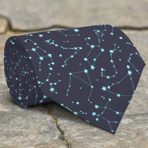 Glüheffekt Sternenkarte Sternbilder Spaceastrologi Krawatte
