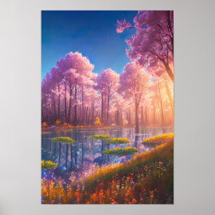 Glühen des Sonnenuntergangs in Azure Charm Poster