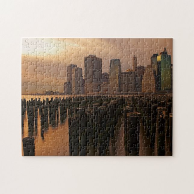 Glühen des Sonnenuntergangs während der Puzzle (Horizontal)