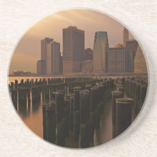 Glühen des Sonnenuntergangs während der Sandstein Untersetzer