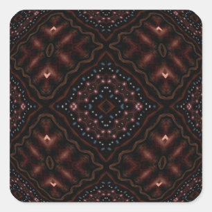 Glühen Dunkelheit Kaleidoscope Mandala Quadratischer Aufkleber
