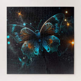 Glühen eines blauen Schmetterlings Puzzle