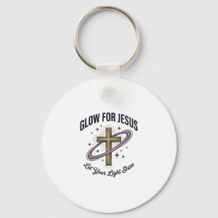 Glühen für Jesus Christliches Kreuz Vintage Vektor Schlüsselanhänger