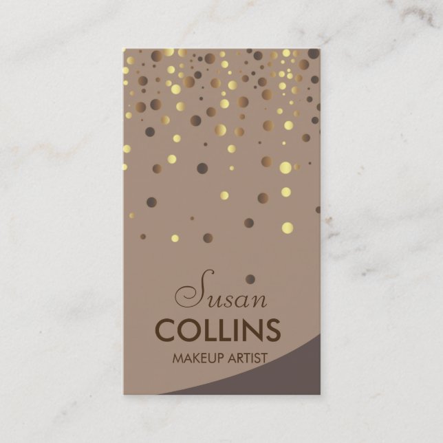 Glühen-Glitzer-Schein-Goldmake-upkünstler-Mode Visitenkarte (Vorderseite)