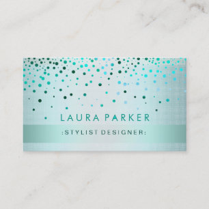 Glühen-Glitzerblaues Confetti-Leinen elegant Visitenkarte