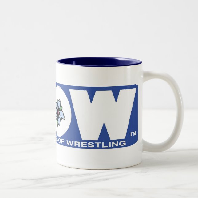 GLÜHEN großes Tassen-Blau-Logo Zweifarbige Tasse (Rechts)