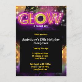 Glühen in den dunklen Kids glühen Party Einladung