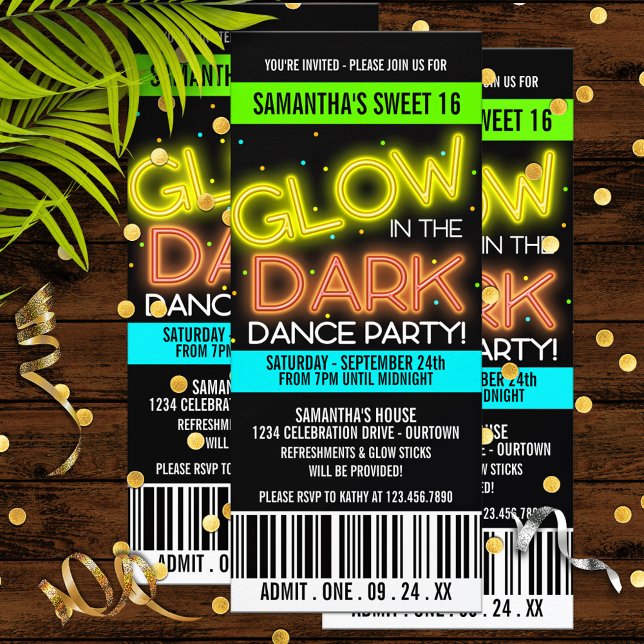 Glühen in der dunklen Süße 16 Party Einladung (Von Creator hochgeladen)