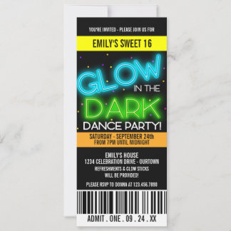 Glühen in der dunklen Süße 16 Party Einladung
