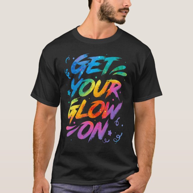 Glühen in hellen Farben 80 Thema T-Shirt (Vorderseite)