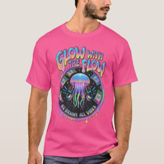 Glühen mit der Fließqualle Vaporwave Ästhetik T-Shirt