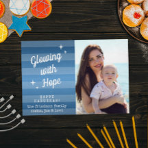 Glühen mit Hope Hanukkah Foto-Karte