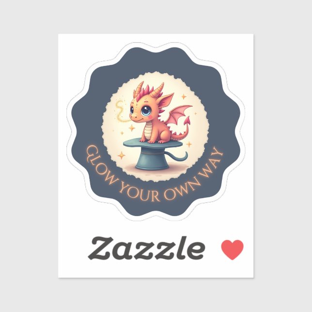 Glühen Sie sich selbst - Niedlicher Drachensticker Aufkleber (Blatt)