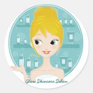 Glühen Skincare Salon Runder Aufkleber