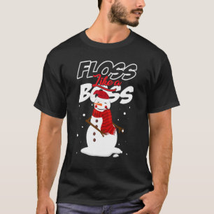 Glühen wie ein Boss Snowman Flossen Weihnachten T-Shirt
