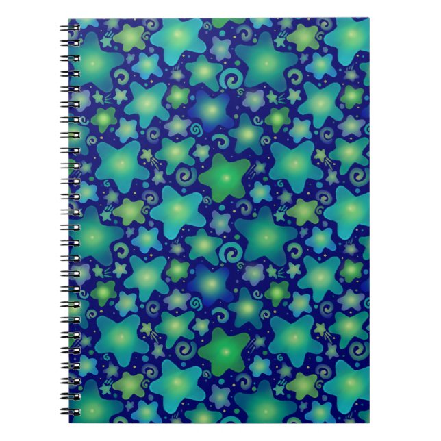Glühende Aquarellgalaxie Notizblock (Vorderseite)