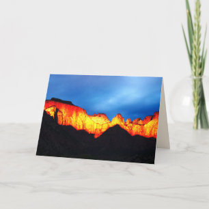 Glühende Berge Zion Sonnenaufgang, blau innen Karte