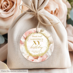 Glühende Blush Ivory Gold Geburtstag Danke Tags Geschenkanhänger