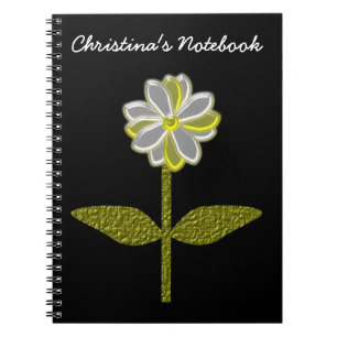 Glühende Daisy-Blume Anpassbare Notebooks Notizblock