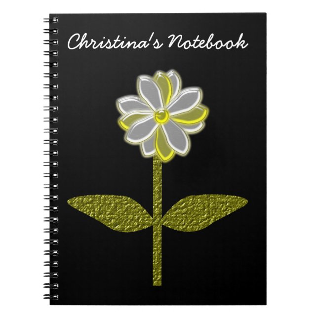 Glühende Daisy-Blume Anpassbare Notebooks Notizblock (Vorderseite)