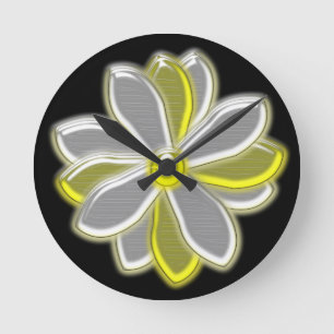 Glühende Daisy Blume Wall Clock Runde Wanduhr