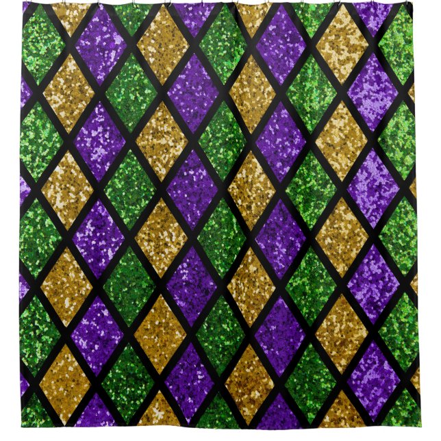 Glühende Diamanten, festlicher Hintergrund Duschvorhang (Vorderseite)