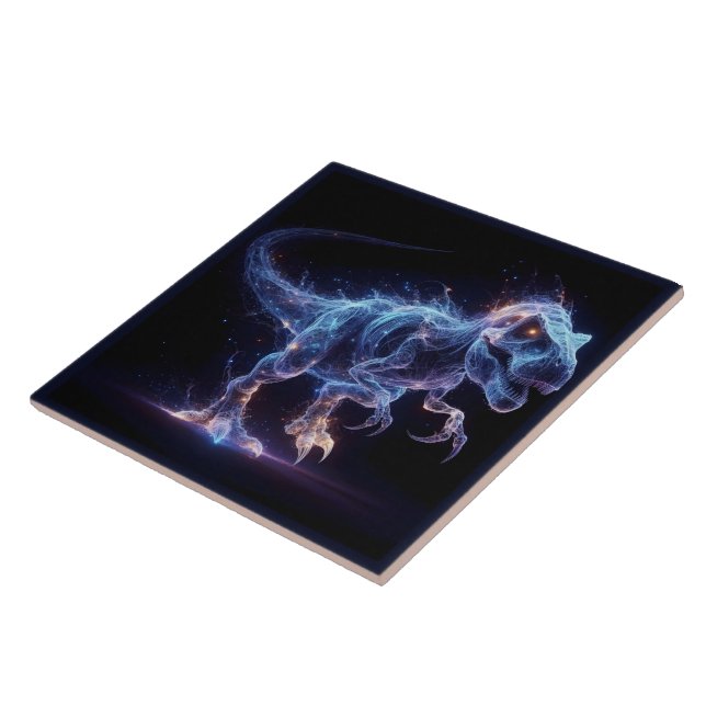 Glühende Dinosaurier Roaming in einem sternförmige Fliese (Seite)