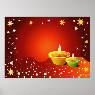 Glühende Diwali Lampen Poster