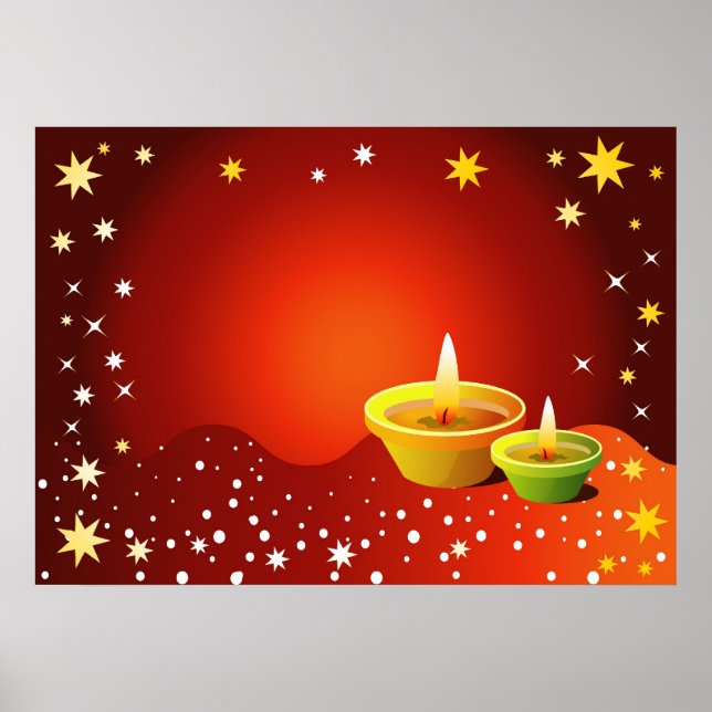 Glühende Diwali Lampen Poster (Vorne)