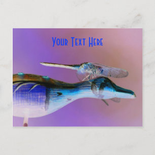 Glühende Dragonfly anpassbare Postkarte