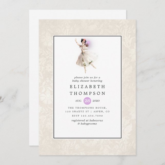 Glühende Fairy Baby Dusche Einladung (Vorne/Hinten)