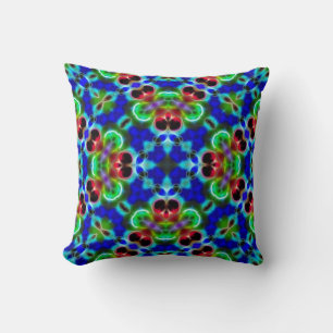 Glühende Farben Kaleidoskop Mandala Throw Kissen