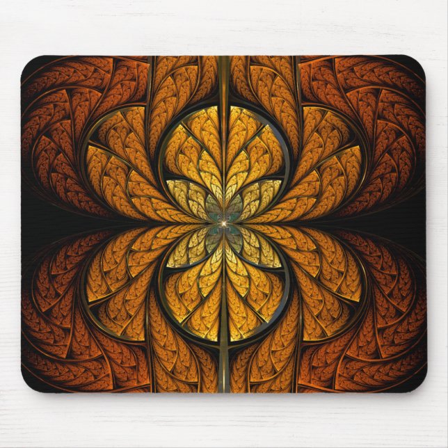 Glühende Feathers Fraktal Art Mousepad (Vorne)