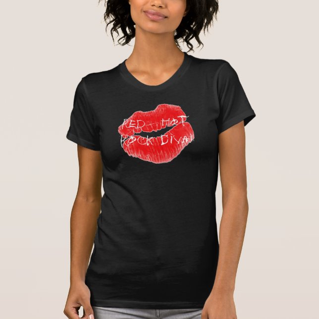 Glühende Felsen-Diva-Lippen T-Shirt (Vorderseite)