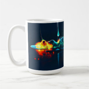Glühende Flüssigkeitstropfen Kaffeetasse