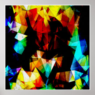 Glühende geometrische Abstrakt Poster