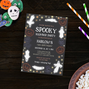 Glühende Ghosts Pumpkins Bats Spookes Slumber Part Einladung