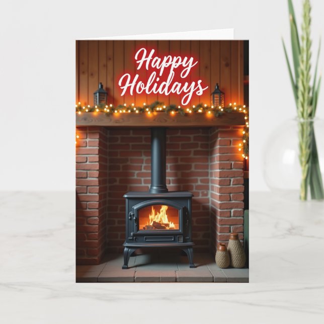 Glühende Girlande Weihnachtskarte Karte (Vorderseite)