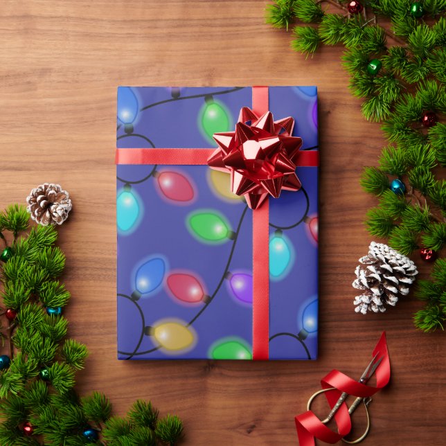 Glühende Glühbirnen Geschenkpapier (Feiertagsgeschenk)
