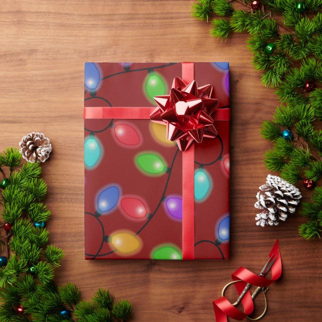 Glühende Glühbirnen Geschenkpapier (Feiertagsgeschenk)