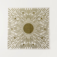 Glühende goldene Sonne, Vintage Strahlen.