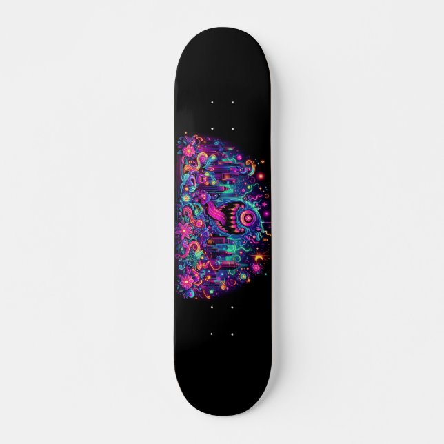 Glühende Graffiti-Monster-Designs Skateboard (Vorne)
