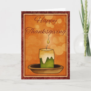 Glühende Grubby Candle Happy Thanksgiving Card Feiertagskarte