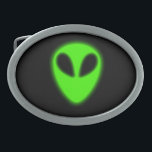 Glühende grüne Alien Gürtelschnalle<br><div class="desc">Glühende grüne Alien (Nicht im Dunkeln leuchten).</div>