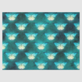 Glühende grüne Schmetterlingsbekleidung Seidenpapier